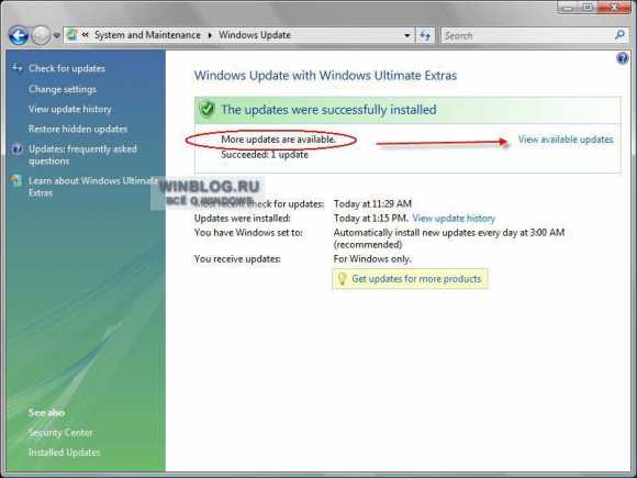 Установка Windows Vista SP1 Установка Windows Vista SP1