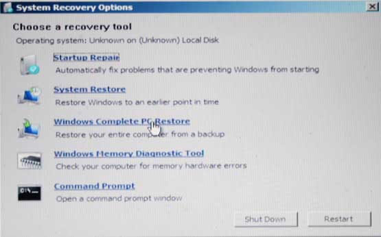 ������������� Complete PC Backup � Windows Vista