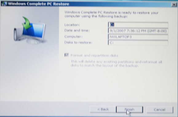 ������������� Complete PC Backup � Windows Vista