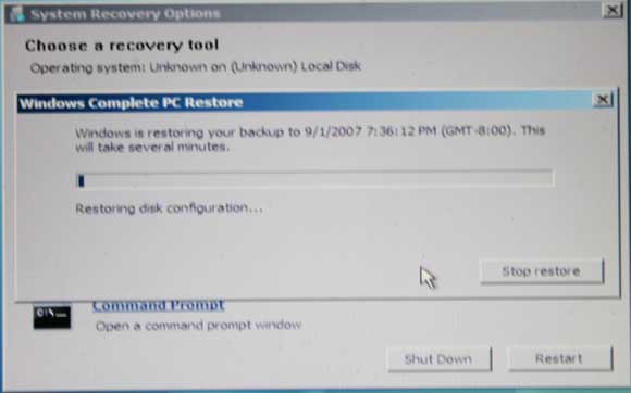 ������������� Complete PC Backup � Windows Vista