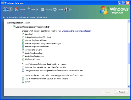 ��������� ������� ������ Windows XP