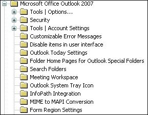 Рис. 4 Шаблон ADM Outlook 2007 в групповой политике