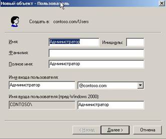 ����������� ������������ ���������������� ������� ������� � ����� Active Directory